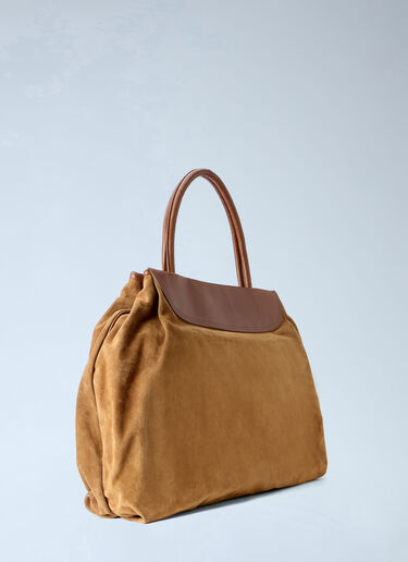 Dries Van Noten Blossom Suede Top Handle Bag Brown dvn0264038