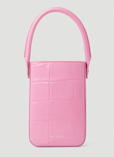 BY FAR Note Lipstick Croc Embossed Handbag Pink byf0252015
