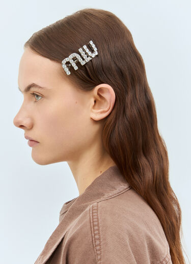 Miu Miu Crystal Hair Clip Silver miu0258090