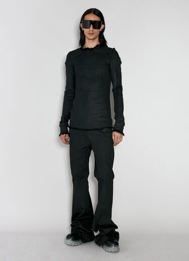 Rick Owens Distressed-Trims Denim Tunic Top Black ric0156006