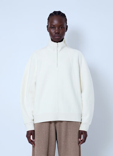 LN-CC® - Max Mara: Raglan Sleeve High-Neck Pullover - White Max Mara Raglan Sleeve High-Neck Pullover White max0266054
