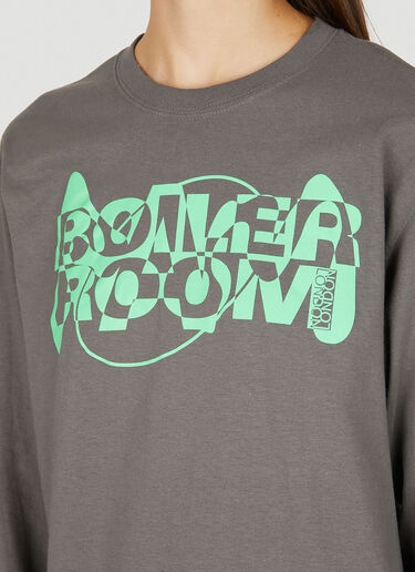 Boiler Room x P.A.M. Logo Print Long Sleeve T-Shirt Grey bor0350006