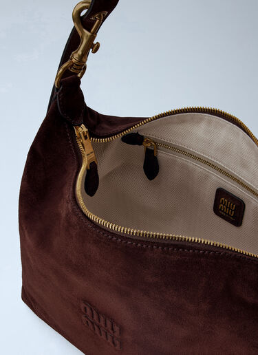 LN-CC® - Miu Miu: Spirit Suede Handbag - Brown Miu Miu Spirit Suede Handbag Brown miu0266054