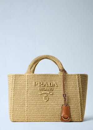 Prada Crochet Large Handbag Beige pra0264050