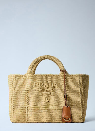 Prada Crochet Large Handbag Beige pra0264050