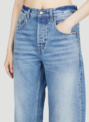 Saint Laurent Extreme Baggy Straight-Leg Jeans Blue sla0253027