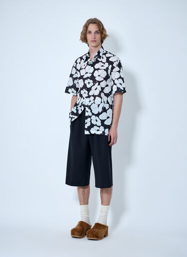 Dries Van Noten Pleated Wool Knee-Length Trousers Black dvn0163011