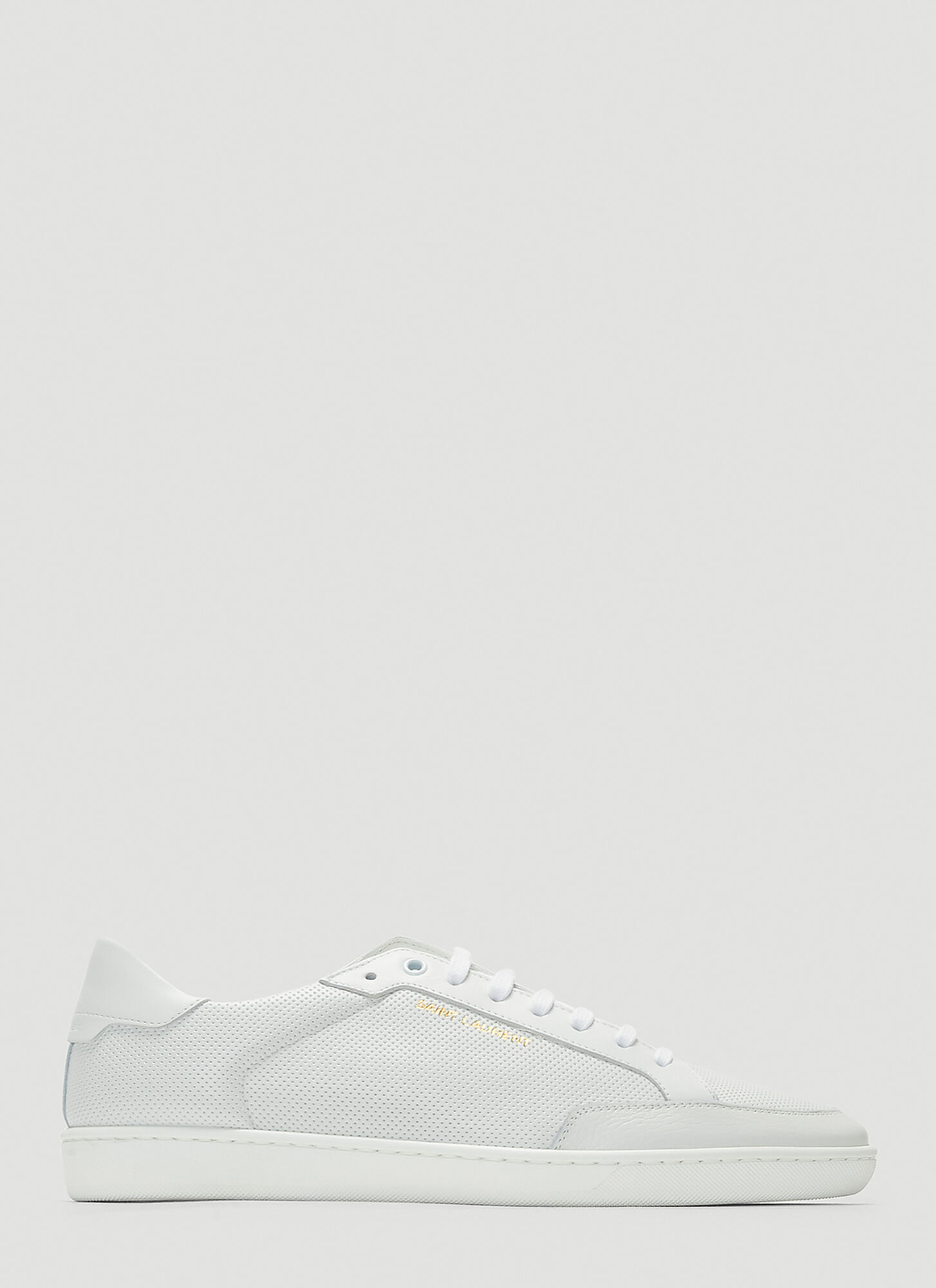 Saint Laurent Gym Low Logo-print Leather Sneakers In White
