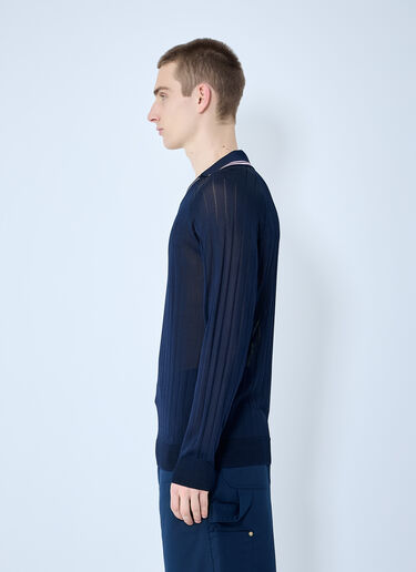 Wales Bonner Roots Polo Shirt Blue wbn0160003