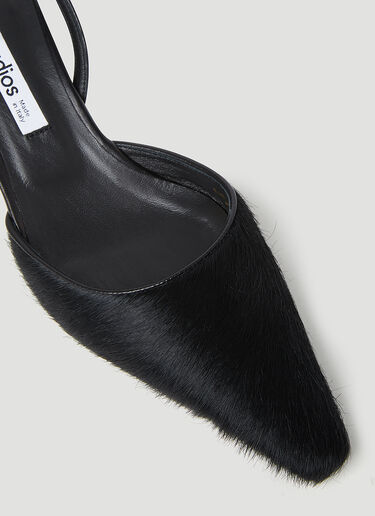 Acne Studios Hairy Slingback Heels Black acn0254020