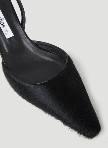 Hairy Slingback Heels Acne Studios Hairy Slingback Heels Black acn0254020