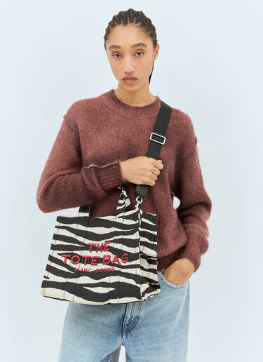 Marc Jacobs The Zebra Canvas Medium Tote Bag Black mcj0258005