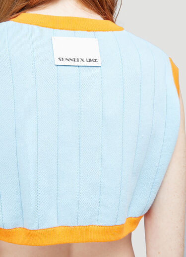 Sunnei Knit Crop Top Blue sun0244006