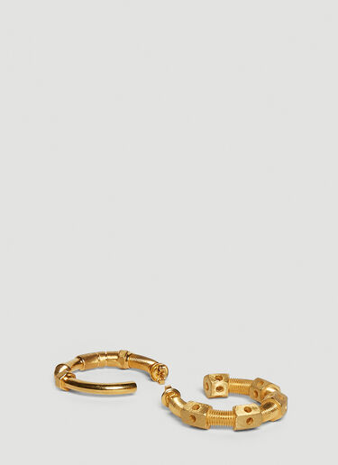 Bottega Veneta Thread Large Hoop Earrings Gold bov0247108