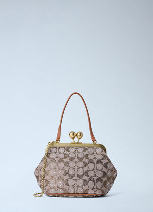 Coach Kisslock Frame Handbag Brown coa0263016