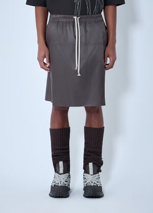 Moncler x Rick Owens Drawstring Midi Kilt Shorts Grey mcs0363013