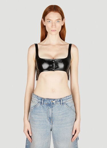 Courrèges Vinyl Suspenders Bra Black cou0251009