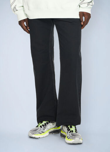 LN-CC® - Off-White: Half Arrow Slim Relaxed Pants - Black Off-White Half Arrow Slim Relaxed Pants Black ofw0164455