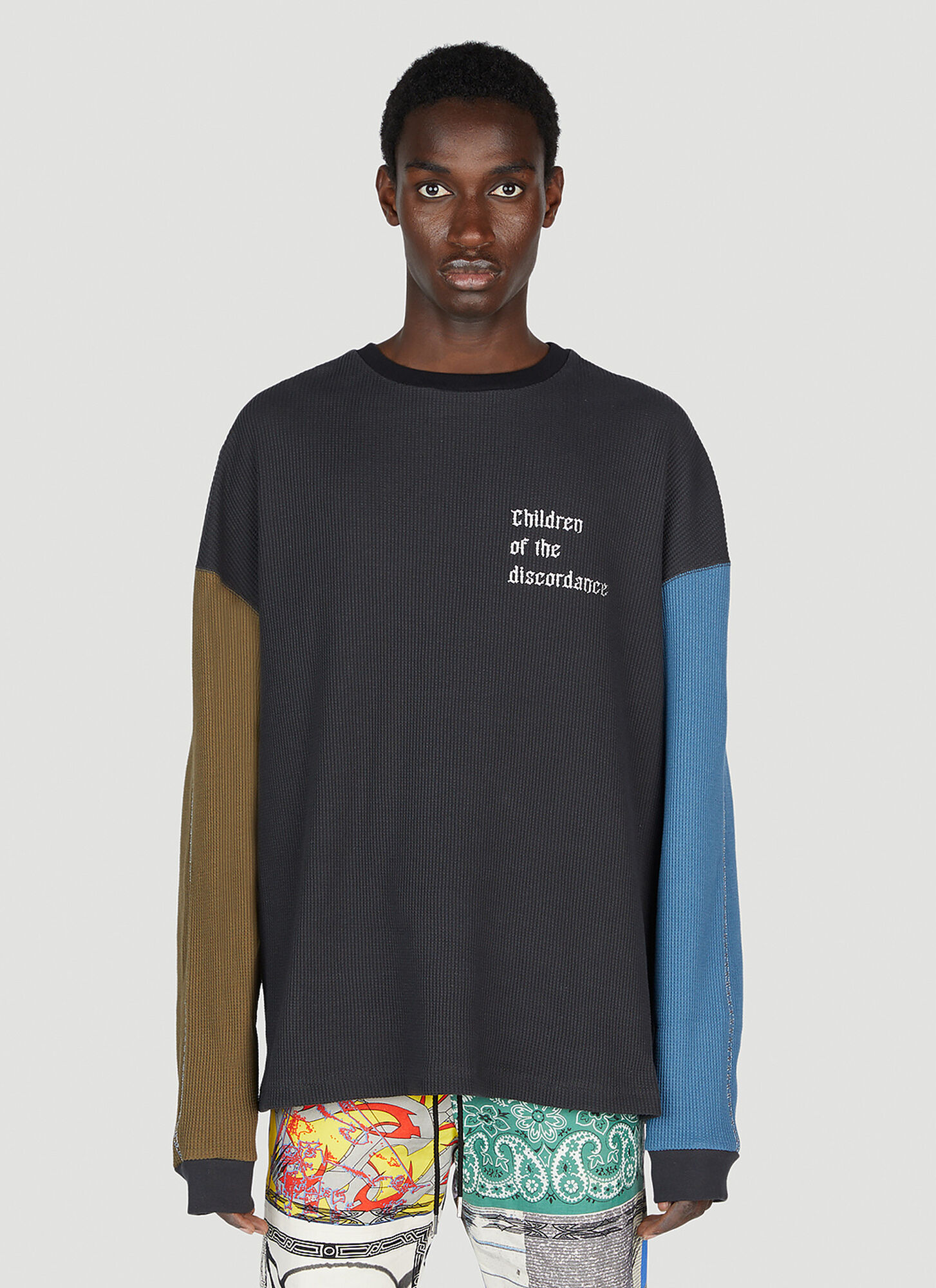 Shop Children Of The Discordance Panelled Sweatshirt In Brown