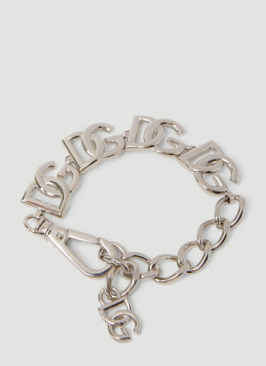 Dolce & Gabbana Logo Plaque Chain Bracelet Silver dol0152013