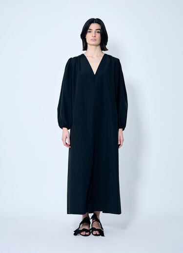 The Row Beauvoir Midi Dress Black row0259003
