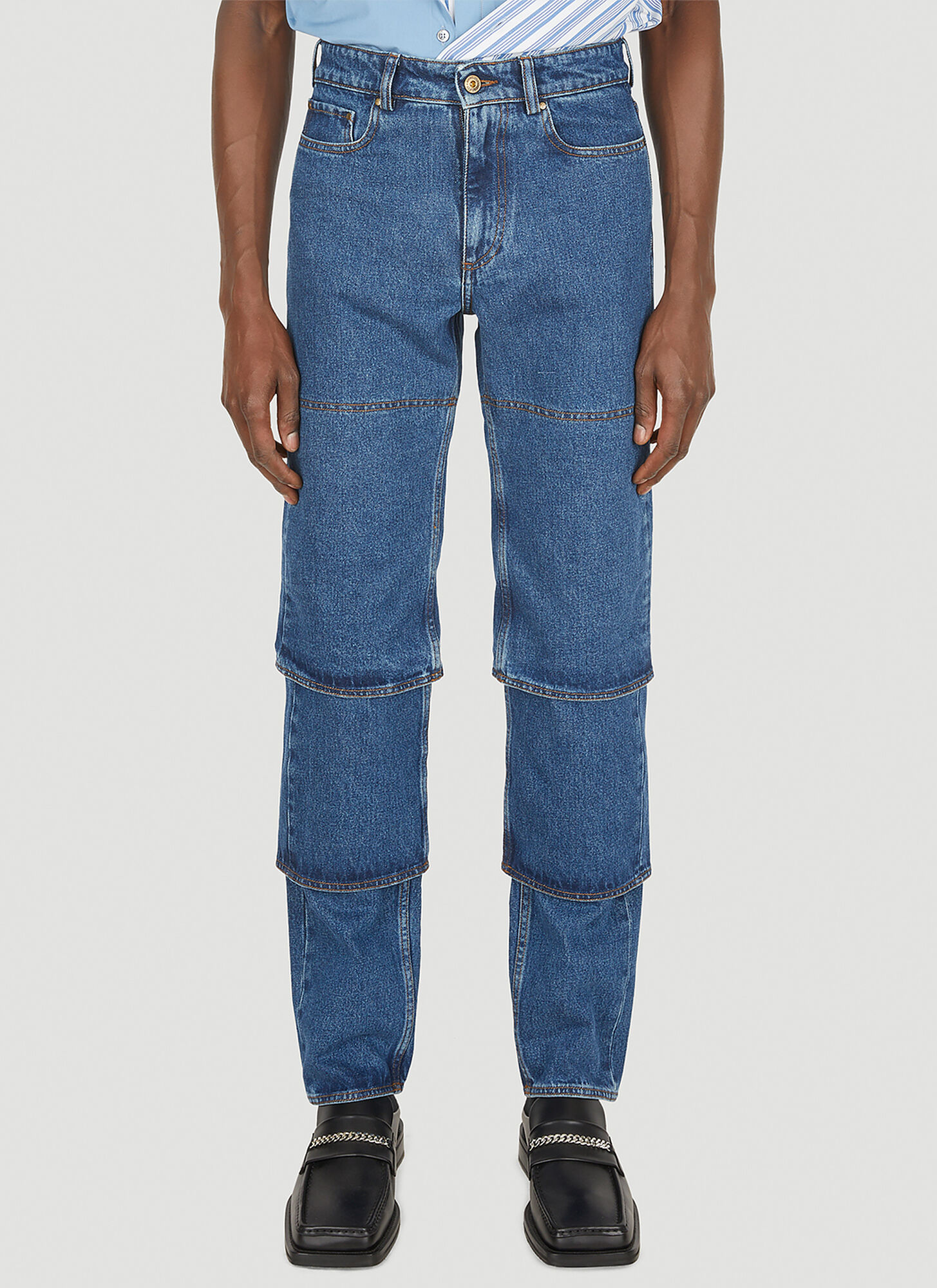 Shop Y/project Classic Multi Cuff Jeans In Blue