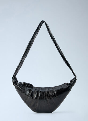 LN-CC® - Lemaire: Small Croissant Bag in Coated Cotton - Dark Brown Lemaire Small Croissant Bag in Coated Cotton Dark Brown lem0266031