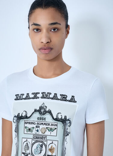 Max Mara Graphic Print Cotton T-Shirt White max0264011