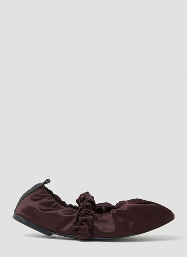 GANNI Scrunchie Ballerina Flats Brown gan0253020
