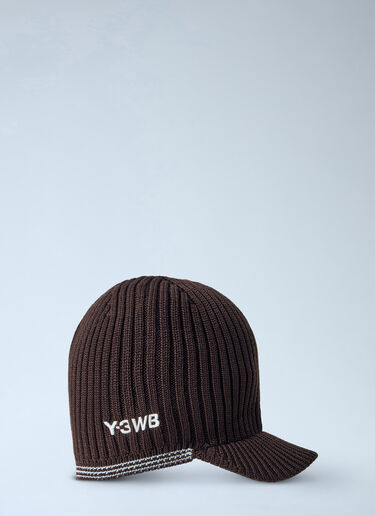 LN-CC® - Y-3 X WB: Ribbed Knit Beanie - Brown Y-3 X WB Ribbed Knit Beanie Brown ywb0364005