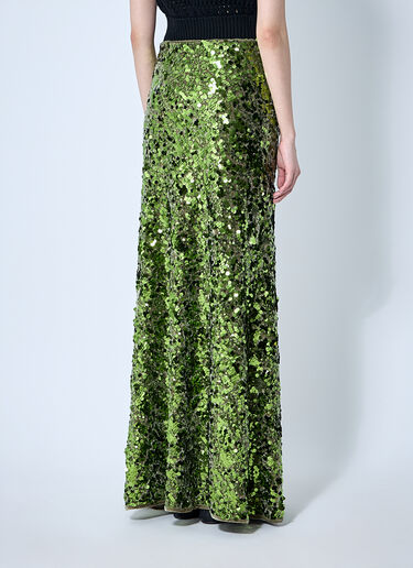 GANNI Sequin Embellished Maxi Skirt Green gan0260003