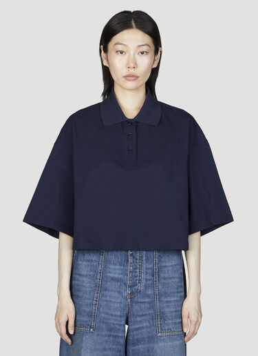 Bottega Veneta Cropped Polo Shirt Navy bov0255018