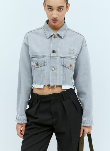 Miu Miu Denim Blouson Jacket Grey miu0254025