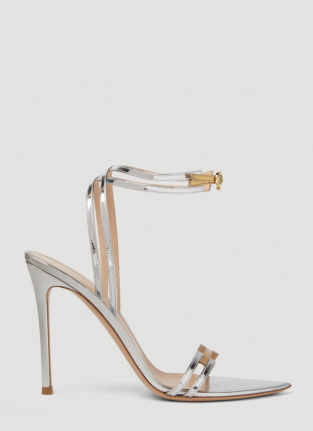 Silver two clearance strap heels