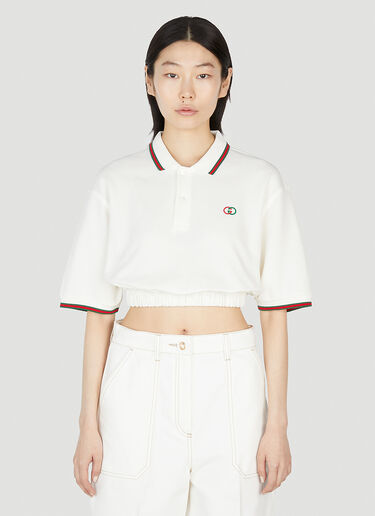 Gucci Cropped Polo Top White guc0251190