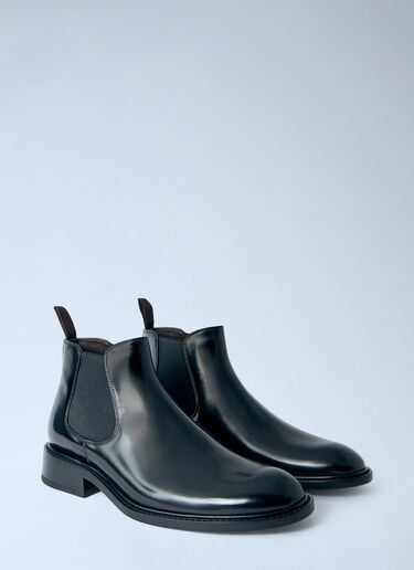 LN-CC® - The Row: Gable Leather Ankle Boots - Black The Row Gable Leather Ankle Boots Black row0166016