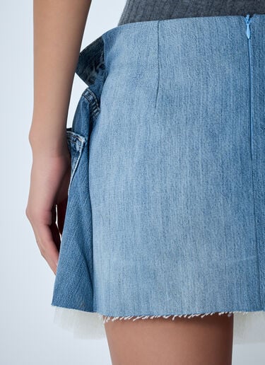 Scrunched Denim Mini Skirt August Barron Scrunched Denim Mini Skirt Blue all0262007