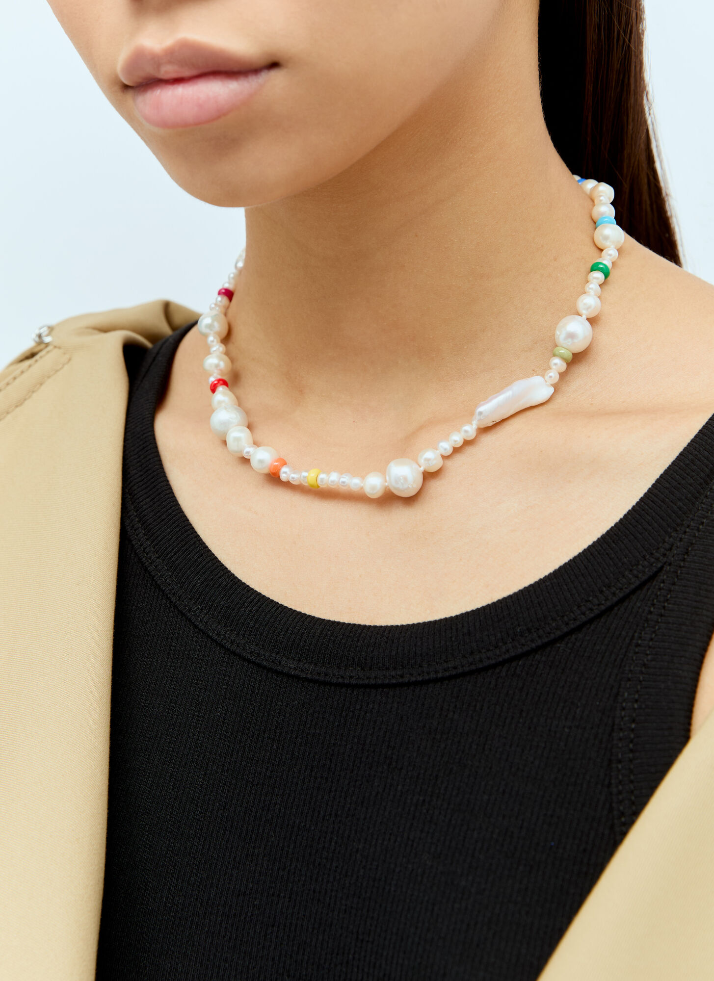 Shop Fry Powers Coco Baroque Pearl Rope Necklace In White