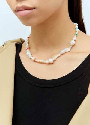 Marc Jacobs Coco Baroque Pearl Rope Necklace Silver mcj0255004