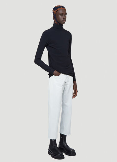 Raf Simons R-Embroidered Turtleneck Top Black raf0142006