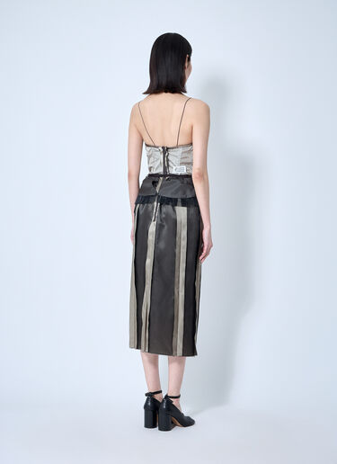 Maison Margiela Contrast Panel Silk Midi Dress Black mla0259007