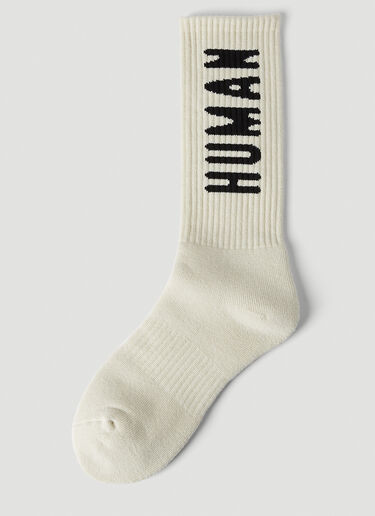 Human Made Logo Socks White hmd0152023