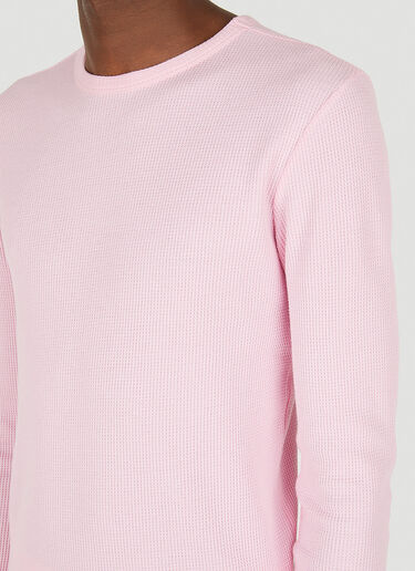 ERL Waffle Knit Long Sleeve T-Shirt Pink erl0348008