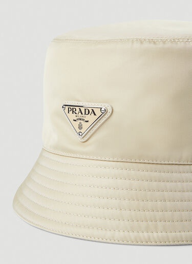 Prada Logo Plaque Bucket Hat Beige pra0148013