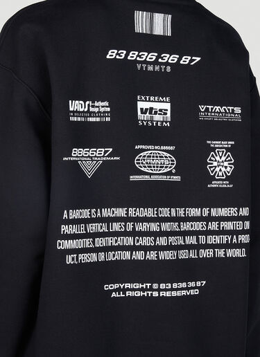 VTMNTS ムービーバーコード ディフィニション フードスウェットシャツ ブラック vtm0351006
