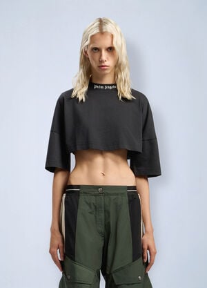 Palm Angels Back Curved Logo Mini T-Shirt Black pma0262071