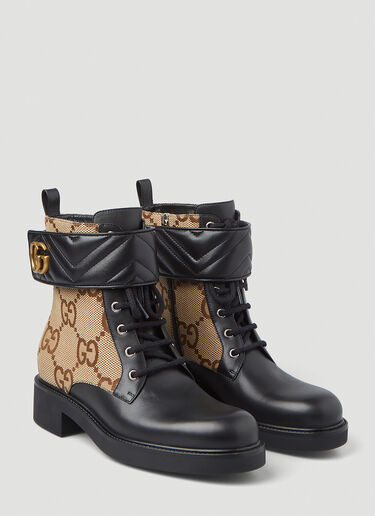 Gucci Marmont Cuff 徽标提花靴 黑色 guc0247110