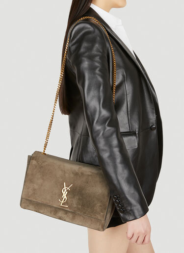 Saint Laurent Kate Monogram Shoulder Bag Grey sla0247109
