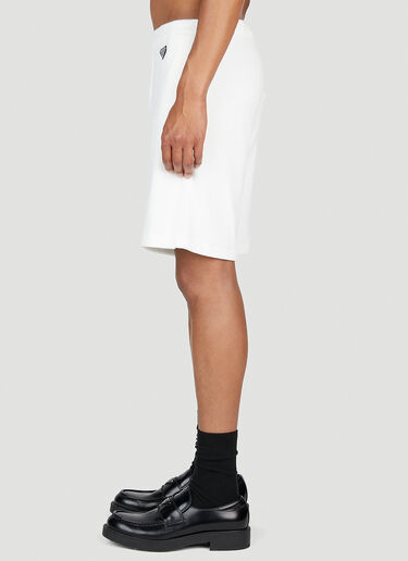 Triangle Plaque Terry Shorts Prada Triangle Plaque Terry Shorts White pra0153006