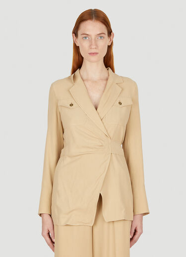 Max Mara Fleur Wrap Front Blazer Beige max0252011